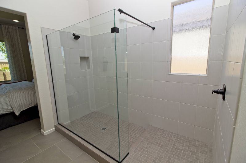 Modern walk-in shower with glass walls